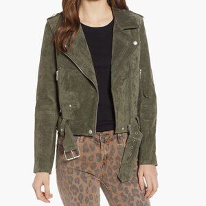 NYT Blank NYC Suede Moto Jacket in Herb, Large